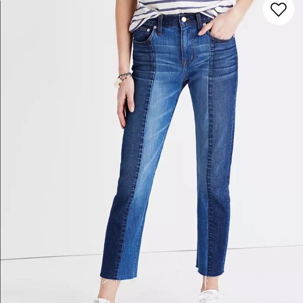 Madewell Two-Tone Blue Ankle Crop Jeans